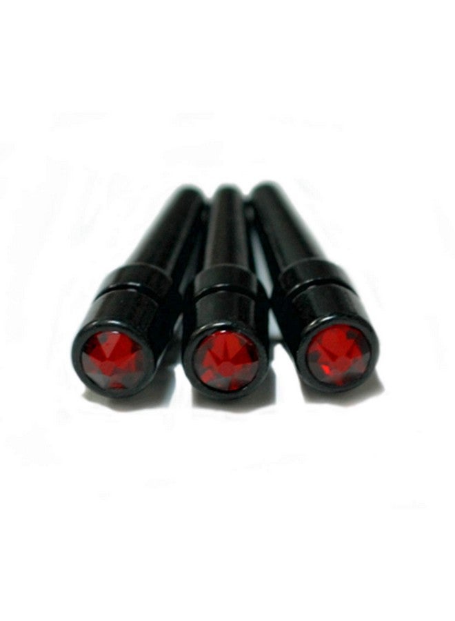 WE Games Black Metal Cribbage Pegs with Austrian Crystals - Set of 3 - Siam Red - Image 1