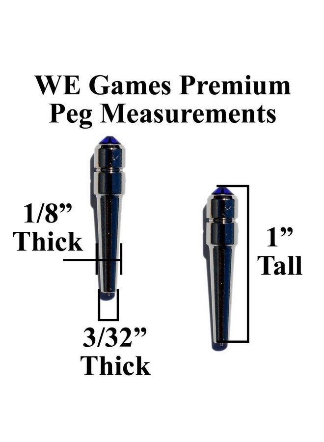 WE Games Black Metal Cribbage Pegs with Austrian Crystals - Set of 3 - Siam Red - Image 4