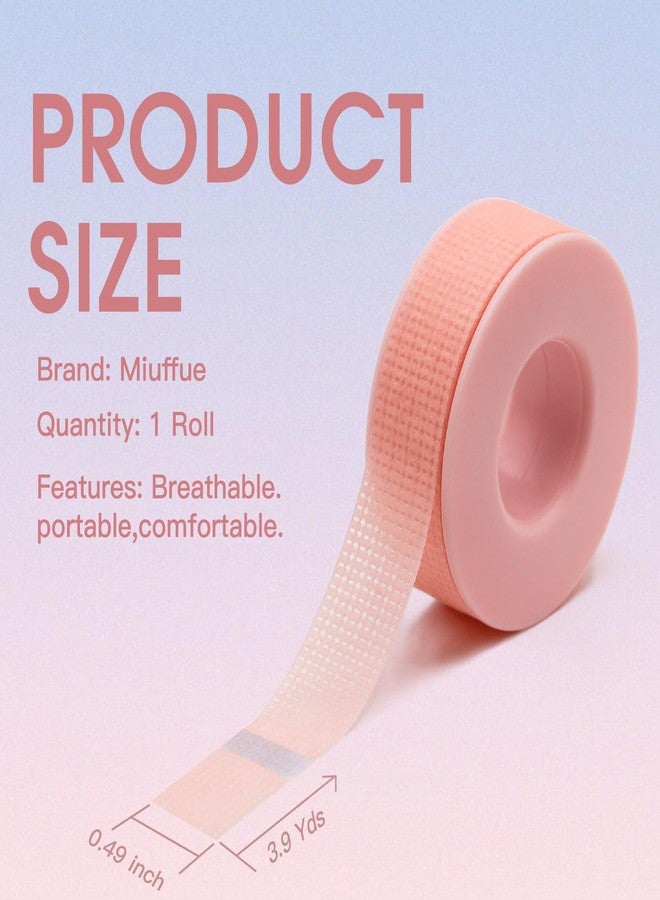 Miuffue شريط ميؤفي لتطبيق الرموش الاصطناعية، لاصق سيليكون، إزالة خالية من الألم، قابل للتنفس، 0.5 إنش × 4 ياردات (لفة واحدة)، وردي - Image 2