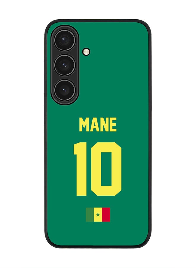Stylizedd Rugged Black edge case for Samsung Galaxy S24, Slim fit Soft Case Flexible Thin Cover- Football Team-Senegal, Player Name-Mane - Image 1