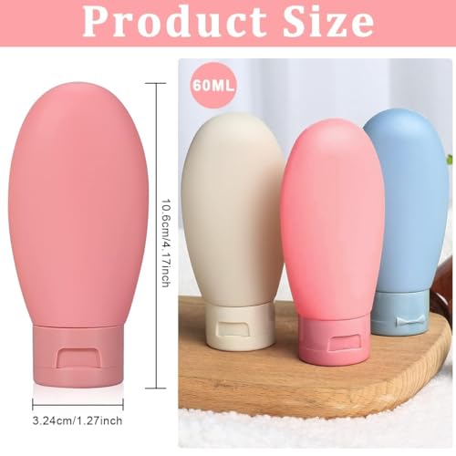 FIMTOWN Travel Bottles For Toiletries, Shampoo Bottle Set, Toiletry Bottles, Containers Small Leakproof Mini Essentials -60Ml, Multicolour| Plastic (Pack of 3) - Image 2