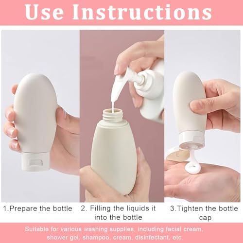 FIMTOWN Travel Bottles For Toiletries, Shampoo Bottle Set, Toiletry Bottles, Containers Small Leakproof Mini Essentials -60Ml, Multicolour| Plastic (Pack of 3) - Image 5