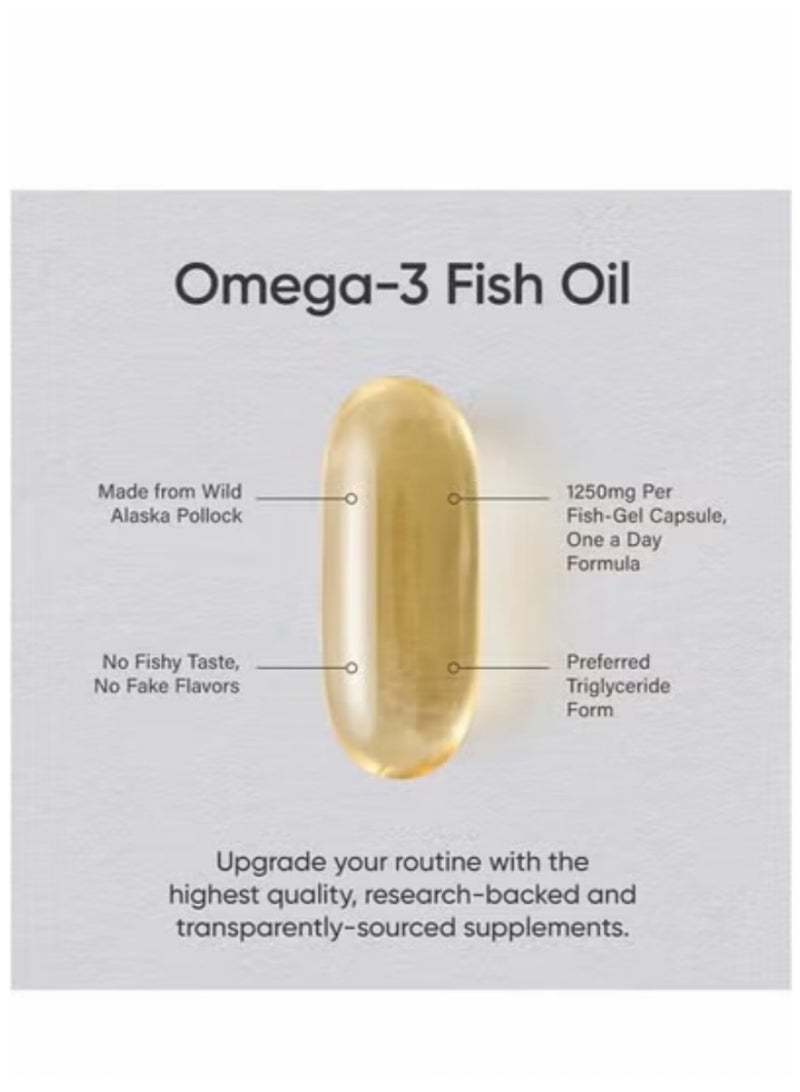 أوميغا زيت أوميغا 3 عالي القوة 1250 مجم | يدعم وظائف القلب والدماغ الطبيعية - Image 2