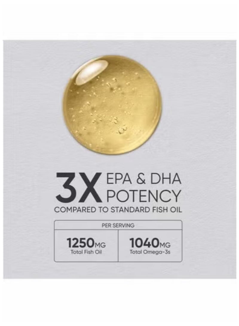 أوميغا زيت أوميغا 3 عالي القوة 1250 مجم | يدعم وظائف القلب والدماغ الطبيعية - Image 3