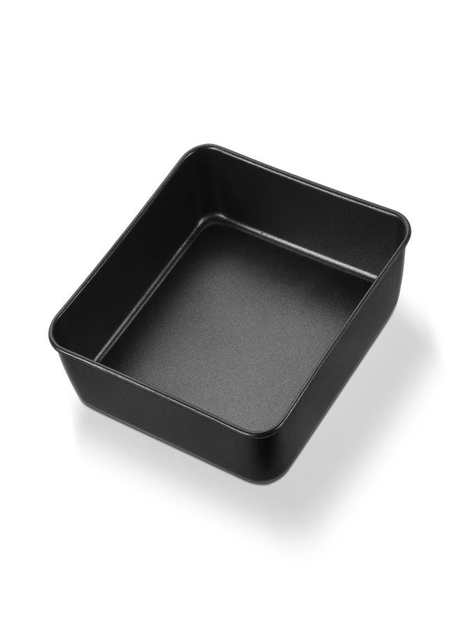 E-far 8x8 Baking Pan, Nonstick Square Cake Pan with Stainless Steel Core, Black Metal Bakeware for Brownies Lasagna Cakes, Non-toxic & Easy Clean, 2 Inch Deep - Image 1