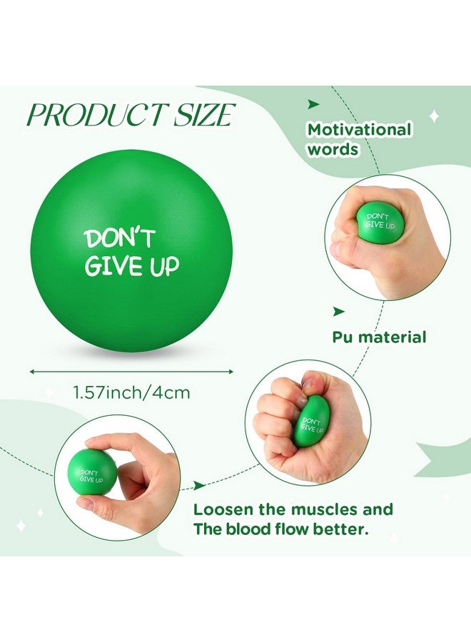 Shappy 72 Pcs Inspirational Stress Relief Balls Motivational Stress Ball Encouraging PU Bulk Squish Balls for Adults Small Therapy Fidget Relief Toys for Valentines Gifts Fidget Anxiety Anger(Green) - Image 2