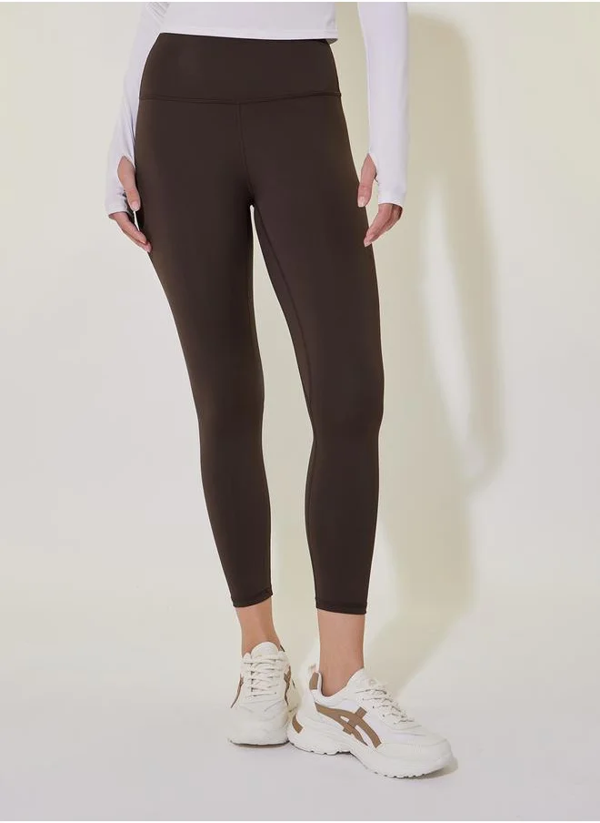 ستايلي Solid Elasticized Waistband Cropped Leggings