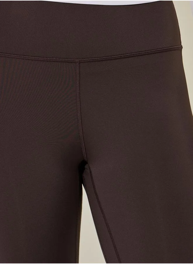 ستايلي Solid Elasticized Waistband Cropped Leggings