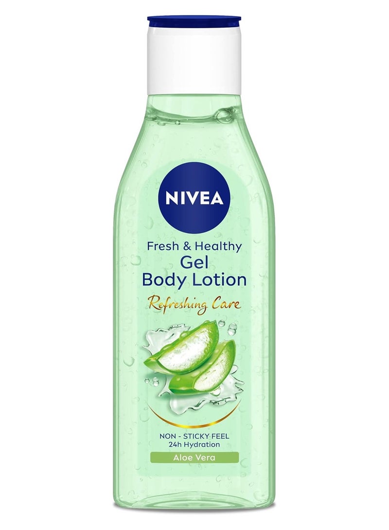 Nivea لوسيون جل الجسم الطازج والصحي للعناية المنعشة غير اللزج 24 ساعة ترطيب بالصبار 390 مل - Image 1