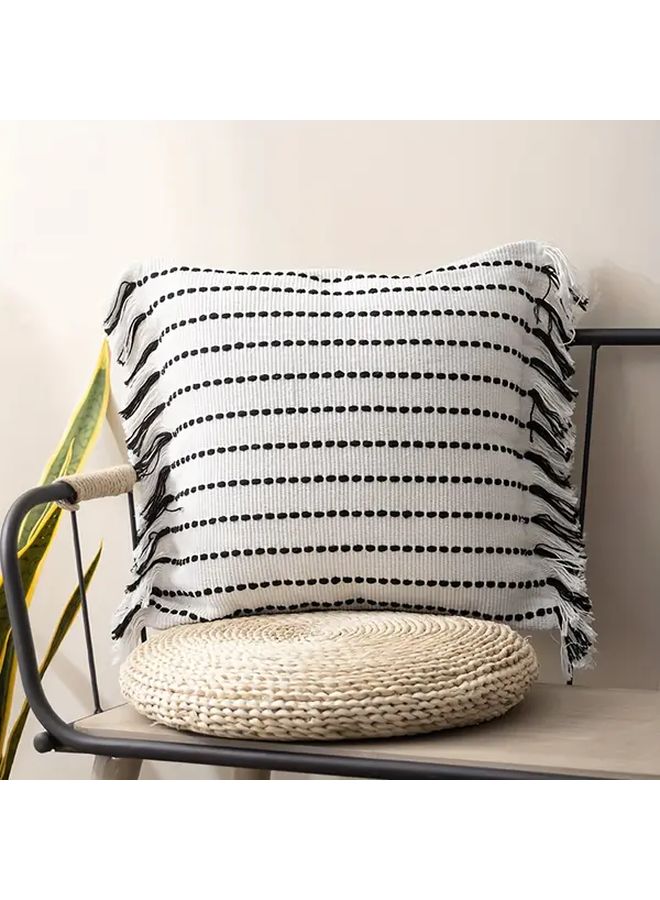 Tangerine Jacqard Woven Solid Striped Pillowcase For Sofa Living Room - Image 2