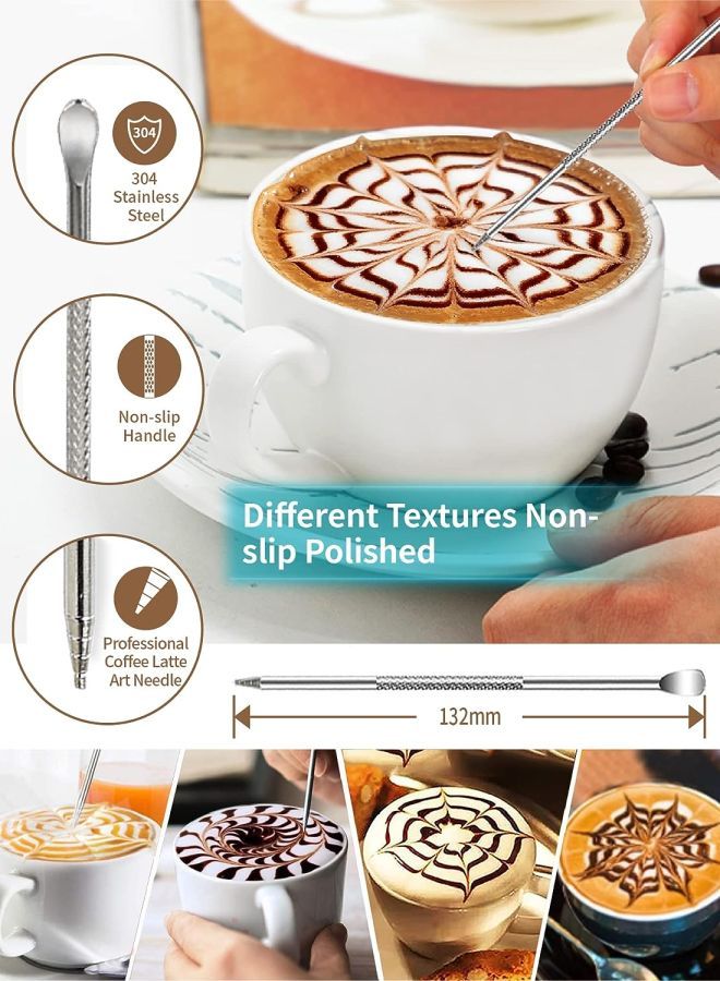 Gevi Milk Frothing Pitcher 12oz/350ml Stainless Steel Steam Pitchers for Milk Coffee Cappuccino Latte Art,Stainless Steel Powder Shaker with Lid - Image 5