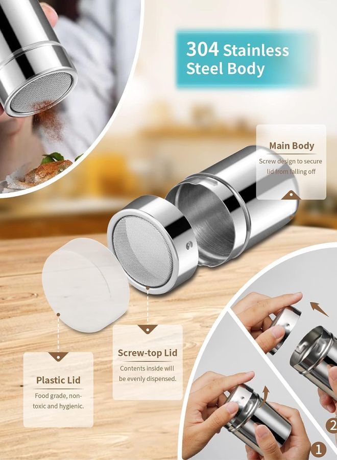 Gevi Milk Frothing Pitcher 12oz/350ml Stainless Steel Steam Pitchers for Milk Coffee Cappuccino Latte Art,Stainless Steel Powder Shaker with Lid - Image 3