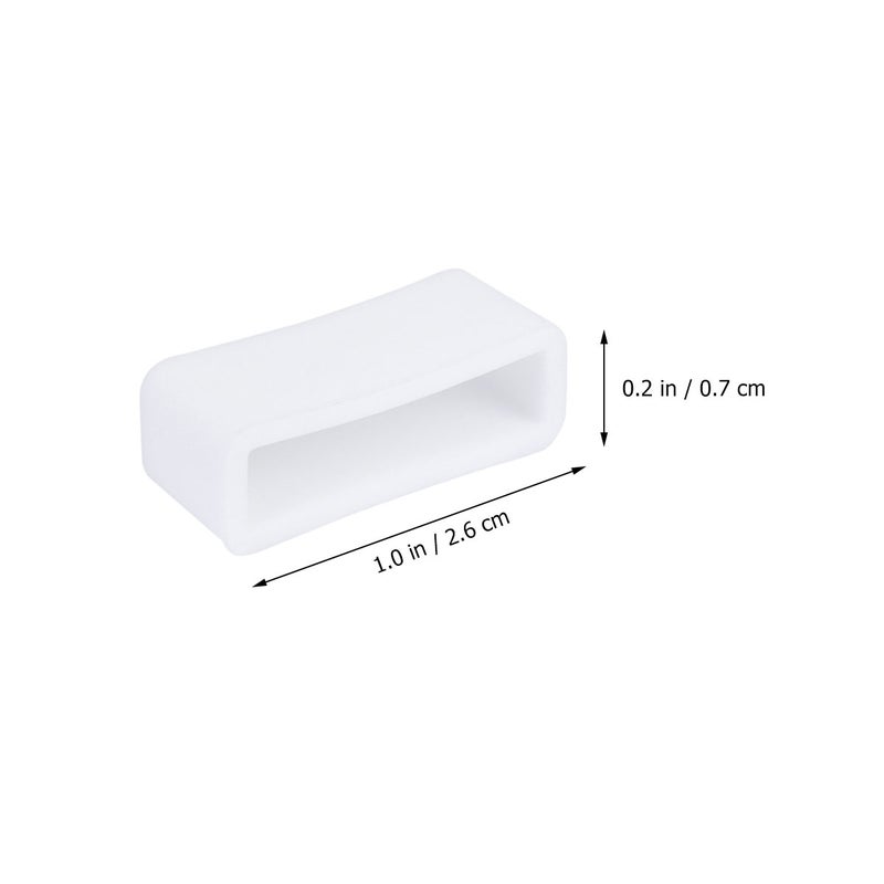 2Pcs 22MM Silicone Strap Rings Durable Watch Band Rings Wristwatch Strap Movable Rings Positioning Buckles (White) - Image 2