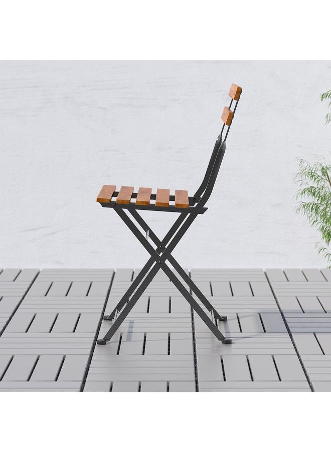 Green Tiger Chair, outdoor, foldable black/light brown stained - Image 5