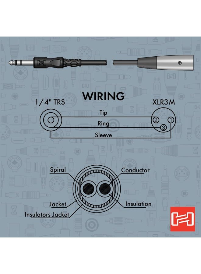 Hosa STX-110M 1/4" TRS to XLR3M Balanced Interconnect Cable, 10 Feet - Image 5