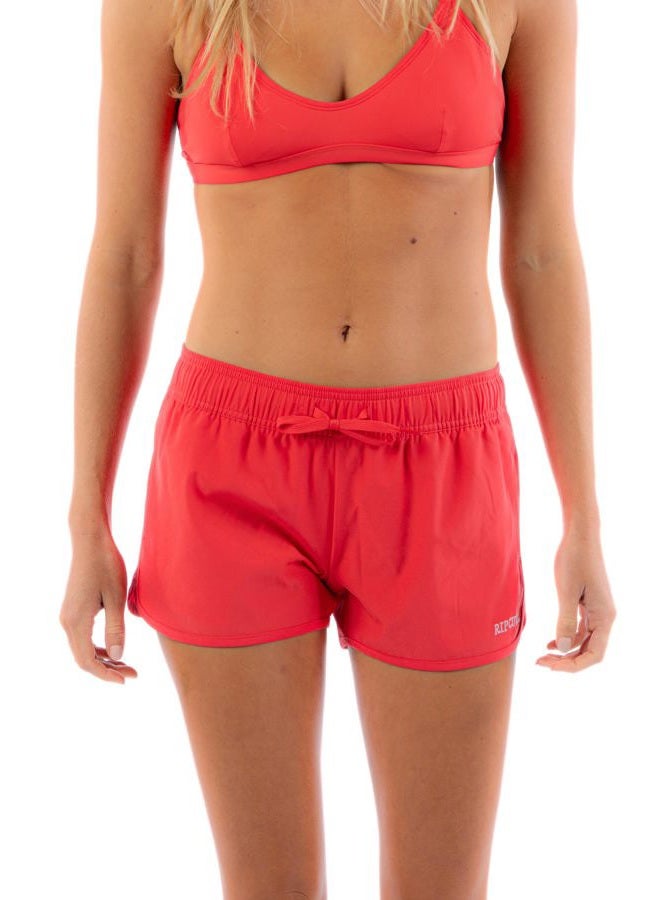 RIP CURL Women's 3" Friendly Boardshorts-Comfortable & Durable Surf Swimwear Shorts for Beach & Water Activities, Hibiscus Red, S - Image 1