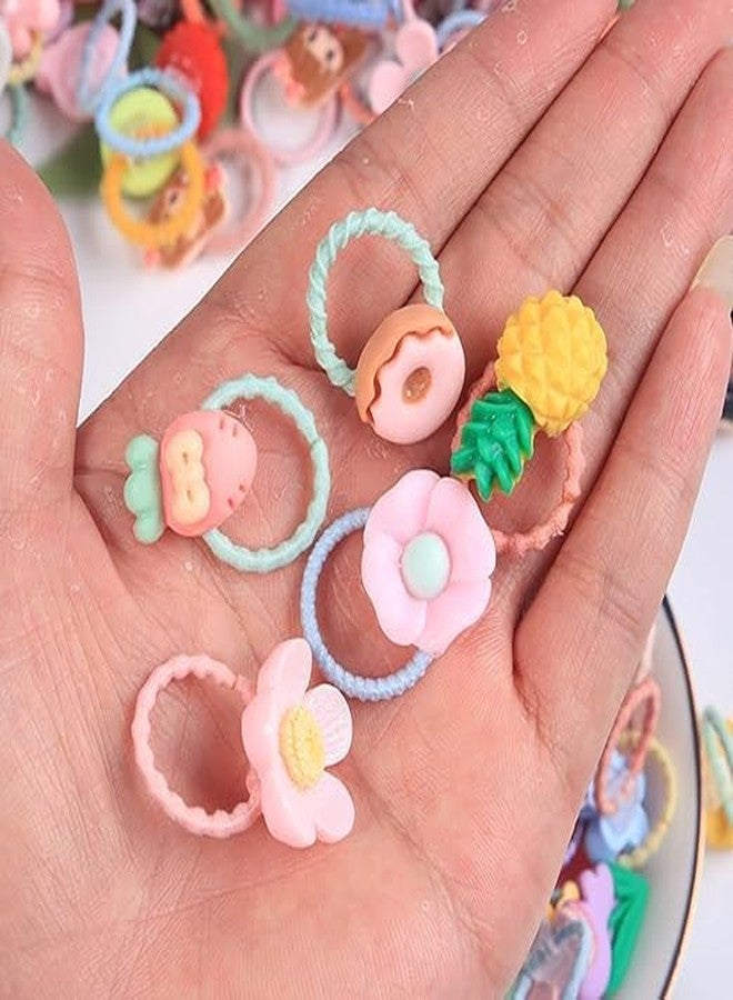 SUNBEET Hair Bands with Cartoon Characters Stickers Elastic Rubber Bands Hair Accessories |Fancy Design Toddler | Multicolor for Baby Girls and Kids (30, Multicolour) - Image 3