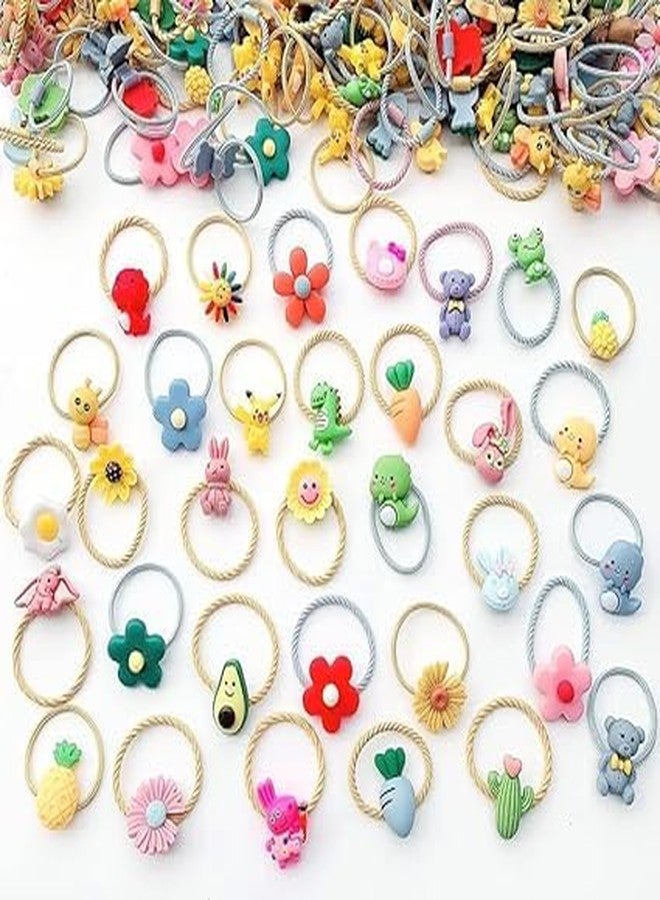 SUNBEET Hair Bands with Cartoon Characters Stickers Elastic Rubber Bands Hair Accessories |Fancy Design Toddler | Multicolor for Baby Girls and Kids (30, Multicolour) - Image 5