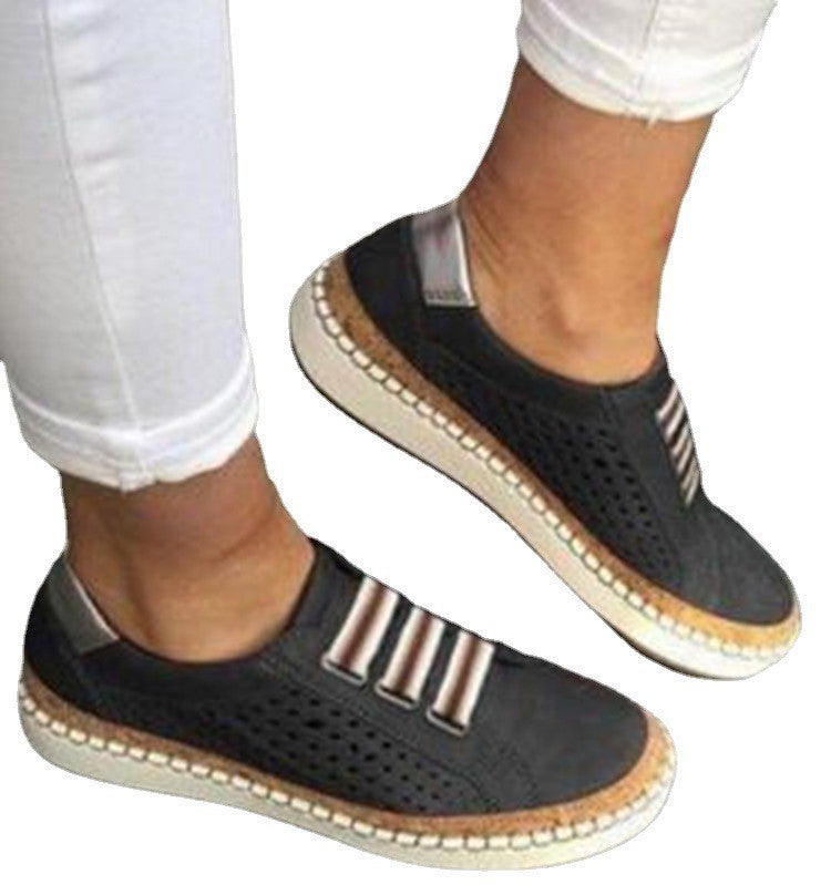 2021 Autumn New Foreign Trade Large Size Women''s Shoes and Fashion Hollow Lazy Slip-on Flat Casual Shoes - Image 1