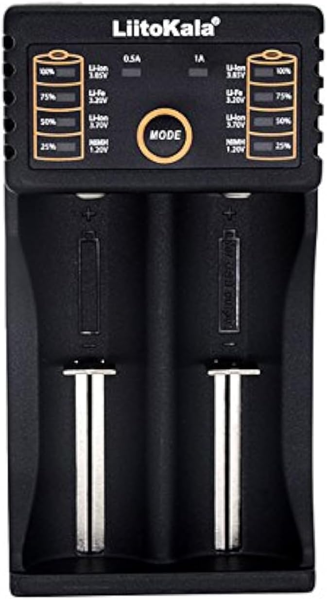 KATGROCHIR Universal Dual 18650 Battery Charger for 3.7V Li-ion Rechargeable Battery 18650 18490 18350 17670 17500 16340(RCR123) 14500 10400 Lithium Batteries - Image 1
