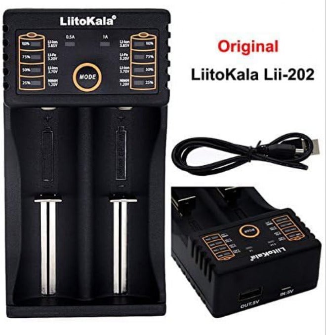 KATGROCHIR Universal Dual 18650 Battery Charger for 3.7V Li-ion Rechargeable Battery 18650 18490 18350 17670 17500 16340(RCR123) 14500 10400 Lithium Batteries - Image 4