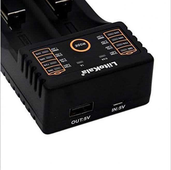KATGROCHIR Universal Dual 18650 Battery Charger for 3.7V Li-ion Rechargeable Battery 18650 18490 18350 17670 17500 16340(RCR123) 14500 10400 Lithium Batteries - Image 2