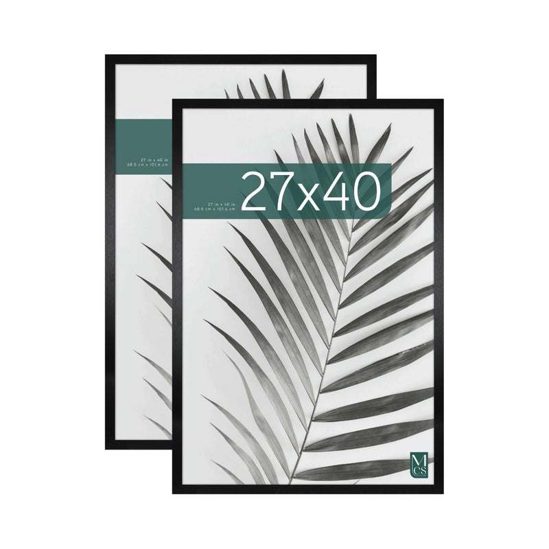 MCS Studio Gallery 27x40 Poster Frame Black Woodgrain Vertical  Horizontal Wall Hanging Large Picture Frame for Photos Posters  Art Prints 2Pack