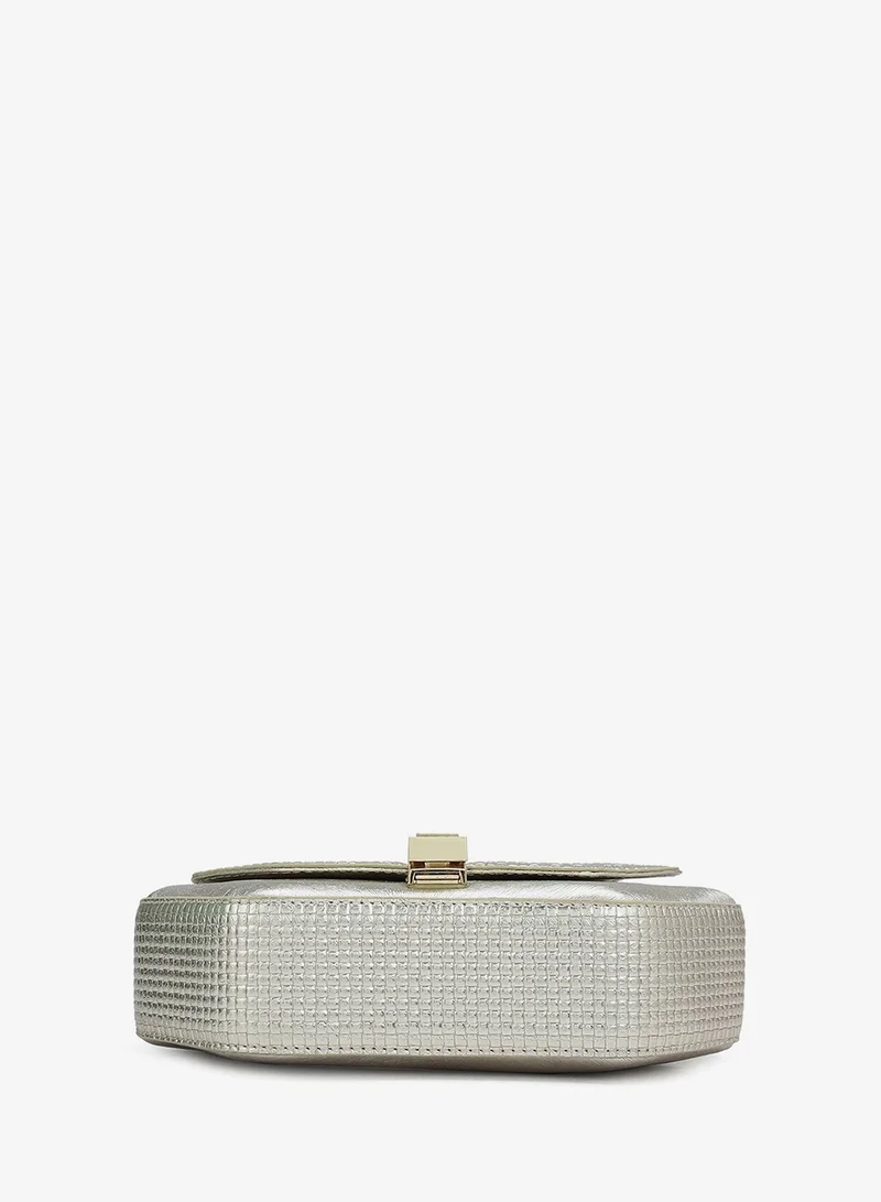 Da Milano  Small Metallic Leather Satchel - Gold for Women | Best Price UAE