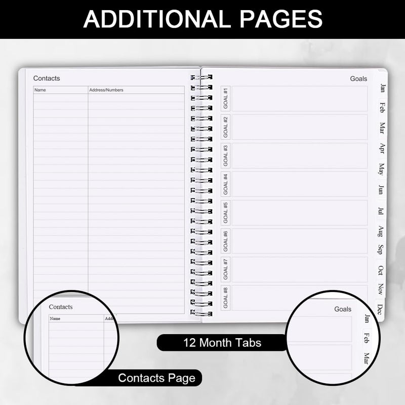 Cheericome Planner 2026-2027, Monthly Weekly Planner Runs January 2026 to June 2027, 26-27 Planners with PP Cover and Elastic Bond, 18 Month, Black Monthly Planner Calendar - Image 5