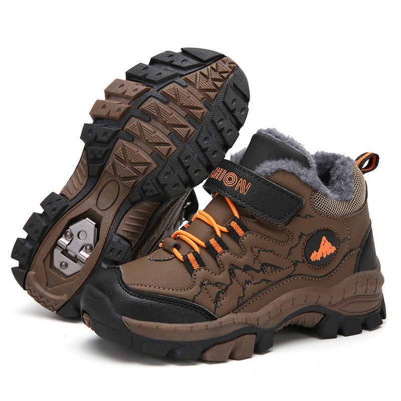 Plus Size Children'S Sneaker Hiking Shoes Travel Shoes High-Top Warm Cotton Shoes Snow Boots Steel Claws Generation - Image 2