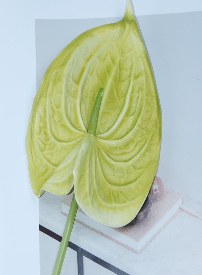 Featuman Green Artificial Anthurium Flowers Real Touch, 4 Pcs Faux Anthurium Fake Flowers for Home Wedding, Floral Arrangement, Festival Party, Table Centerpiece 26 Inch - Image 3
