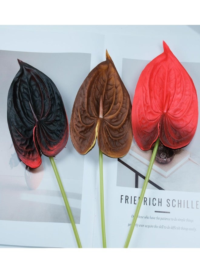 Featuman Green Artificial Anthurium Flowers Real Touch, 4 Pcs Faux Anthurium Fake Flowers for Home Wedding, Floral Arrangement, Festival Party, Table Centerpiece 26 Inch - Image 5