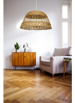 Tekno Trust 1 Bamboo, Wicker, Rattan Pendant Chandelier 35 Cm Bamboo E27 Beige  - Image 1