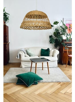 Tekno Trust 1 Bamboo, Wicker, Rattan Pendant Chandelier 35 Cm Bamboo E27 Beige  - Image 4