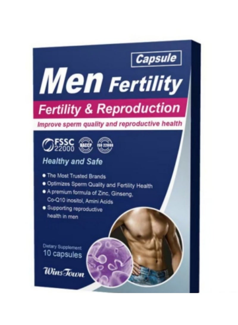 Winstown Wintown Men Fertiltity Capsules，Wellman Conception Dietary Supplement - 600 mg *10 Tablets - Image 1