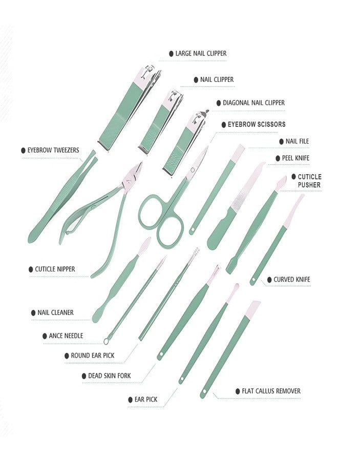 APURK Nail Clippers Manicure Tools Set Pedicure Kit For Women Men Stainless Steel Nail Clippers Tools Set For Household Facial Nail Care Kit with Travel Case (Multi Color)(Pack of 1) - Image 3
