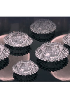 Reko Glass Dessert Bowls 6 piece with Saucer - Glass Ice Cream Cups  - Image 4