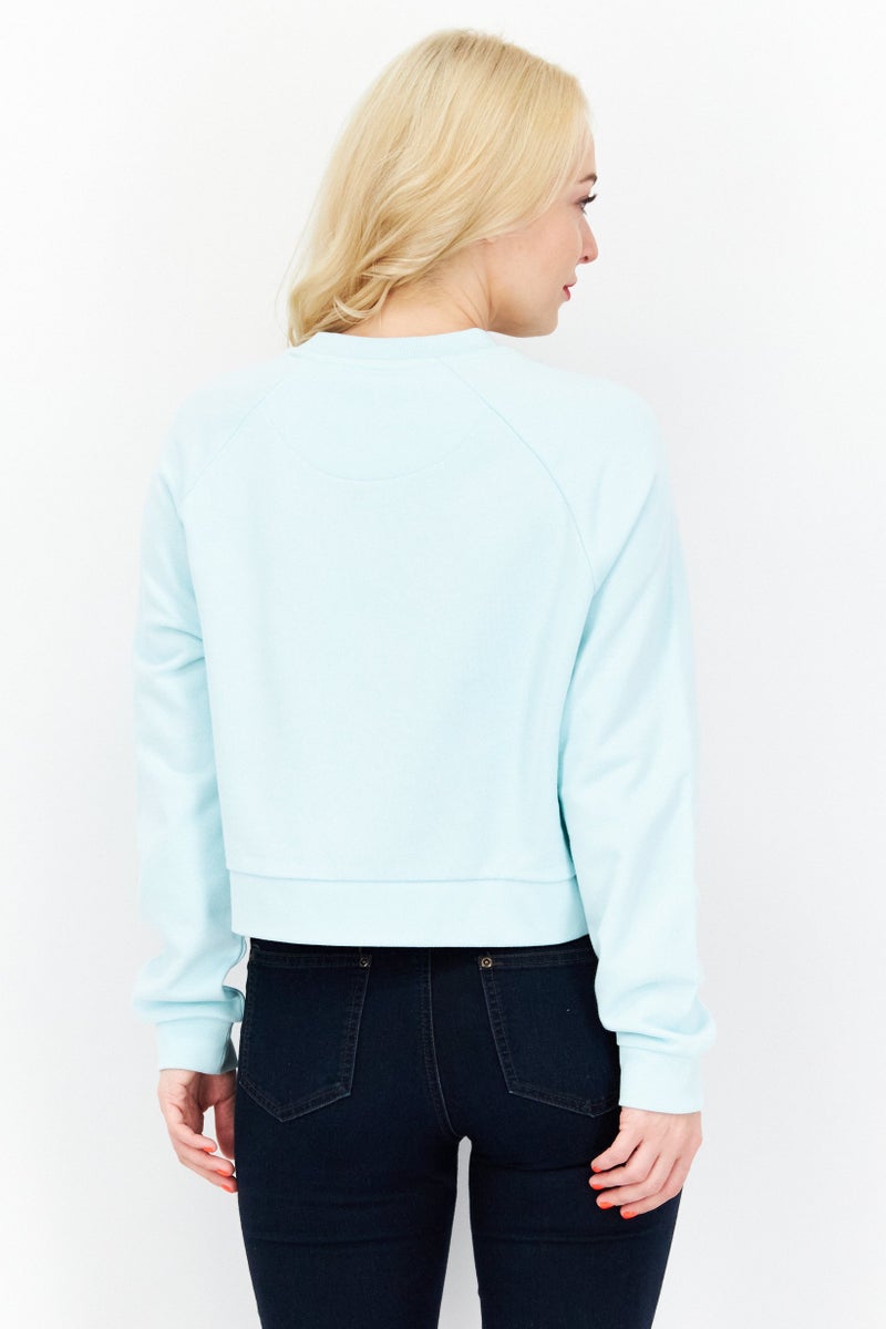 Lyle & Scott Women Crew Neck Long Sleeve Sweatshirt, Light Aqua - Image 4