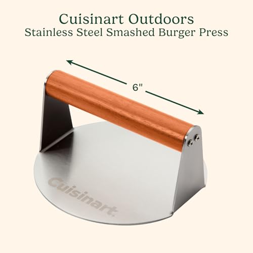 Cuisinart 6 Stainless Steel Smashed Burger Press Juicy and Crispy Burgers for BBQs Cookouts - Image 3