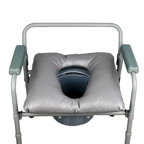 ZXMOBY Bedside Soft Commode seat Cushion, Thick Pad PU Cover with Fixing Straps for Commode Chair, Washable Toilet Seat Cushion Warmer for Elderly Adults - Image 1