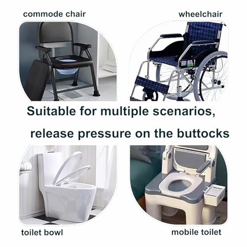 ZXMOBY Bedside Soft Commode seat Cushion, Thick Pad PU Cover with Fixing Straps for Commode Chair, Washable Toilet Seat Cushion Warmer for Elderly Adults - Image 2