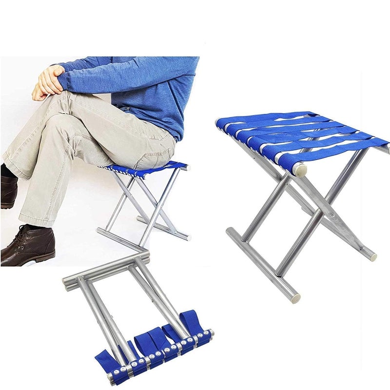 Hebrew Steel Folding Chair Stool Foldable Garden Chair Comfort Fishing Stool Collapsible Camping Mini Portable Stool Outdoor for Camping Fishing Travel Or Beach - Image 4