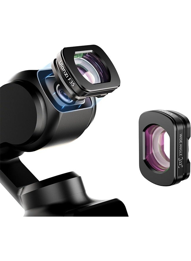 Ulanzi ULANZI F35 Pocket 3 Wide Angle Lens, 112° Wide-Angle Lens Compatible with DJI Osmo Pocket 3 Accessories, Magnetic Attach/Double-Sided Coated/HD Optical Glass - Image 1