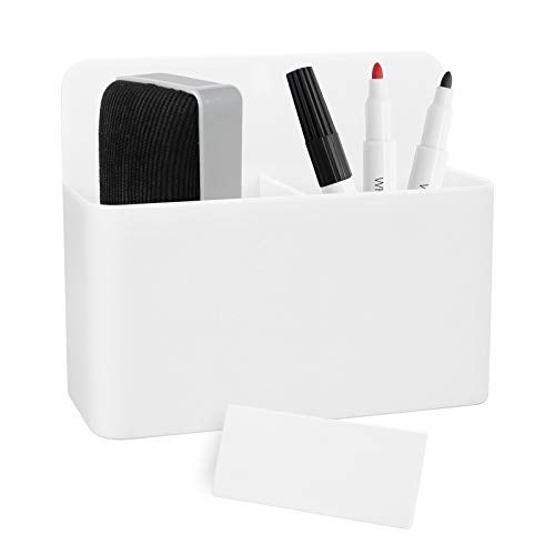 LGCLGY White Magnetic Pencil Cup, White Locker Organizer, Pencil Storage Cup with Strong Magnet, Marker/Pen Basket for Whiteboard, Refrigerator, Locker Accessories, School and Office Supplies - Image 1