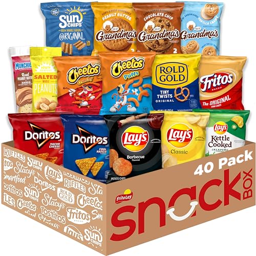 Frito Lay Frito-Lay Ultimate Classic Snacks Package, Variety Assortment of Chips, Cookies, Crackers, & Nuts, (Pack of 40) (Packaging May Vary)
