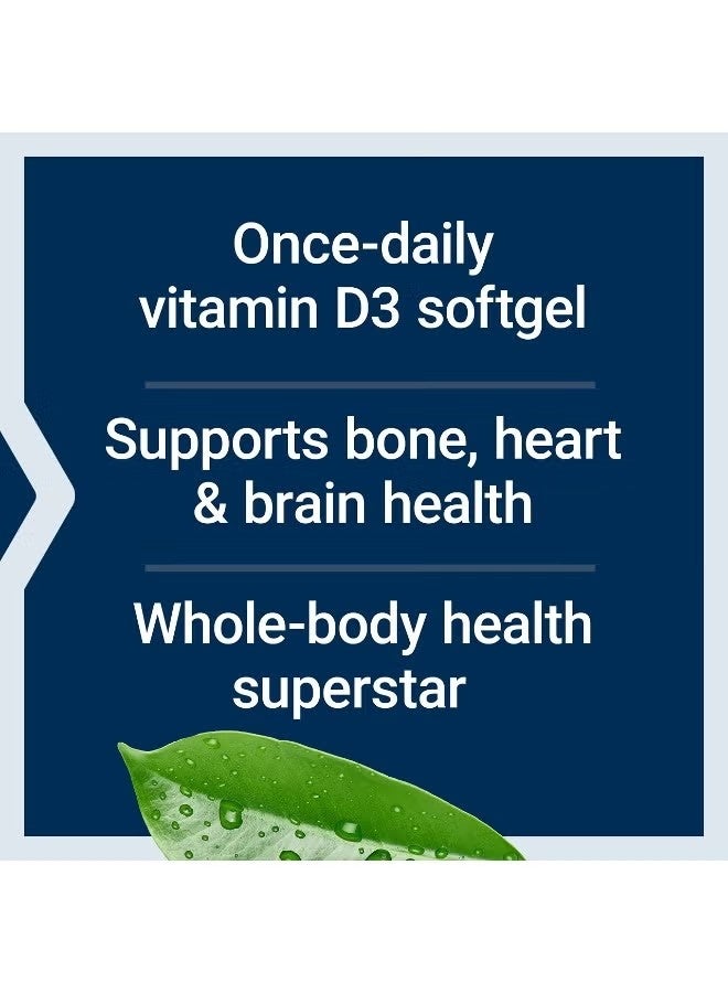 Life Extension Vitamin D3 125 mcg (5000 IU), Bone Health, Brain Performance, Immune System Support, Gluten-Free, Non-GMO, Once Daily, Two-Month Supply, 60 Softgels - Image 3