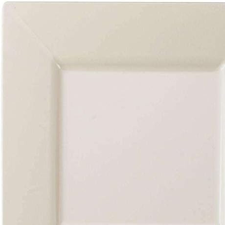 kaya أطباق عشاء مربعة أنيقة باللون العاجي 95 عبوة من 10 - Image 2