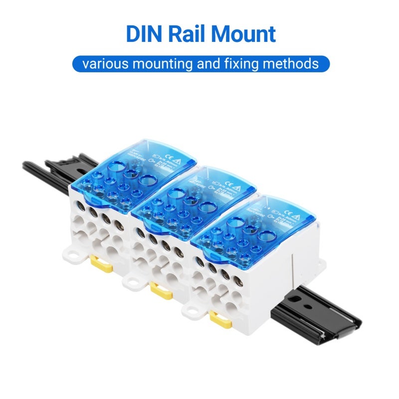 Terminal Distribution Box UKK500A Flame-Retardant Shell DIN Rail Mount - Transparent Cover Screw Terminal Strip Blocks for Distribution Cabinet - Image 5