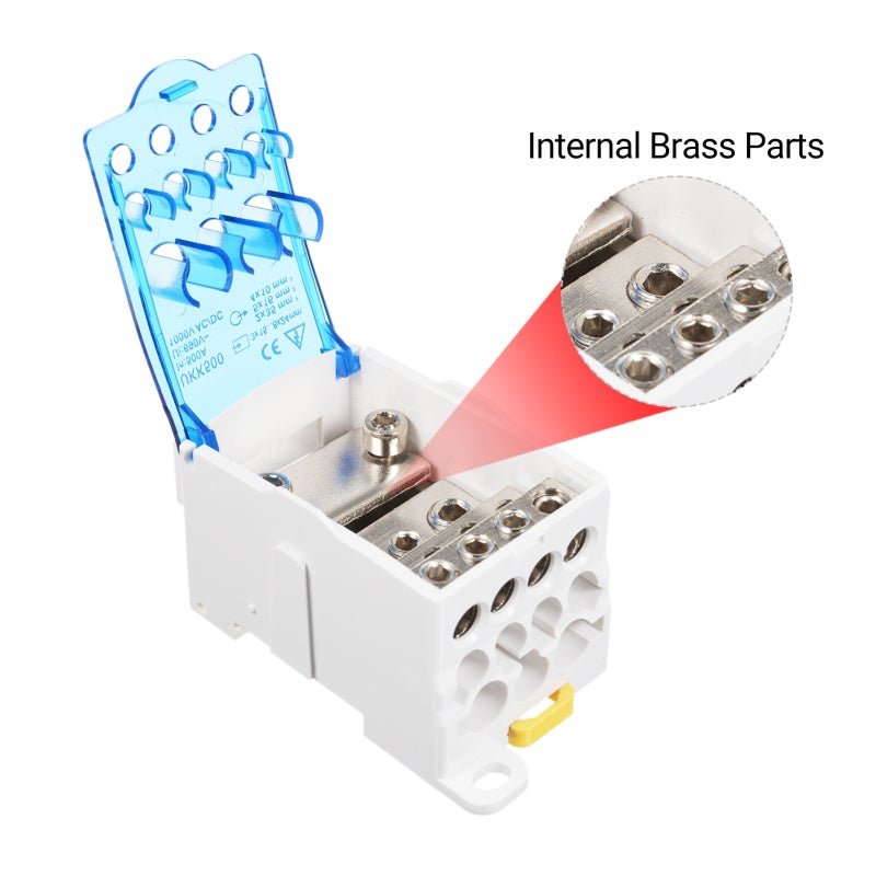 Terminal Distribution Box UKK500A Flame-Retardant Shell DIN Rail Mount - Transparent Cover Screw Terminal Strip Blocks for Distribution Cabinet - Image 2