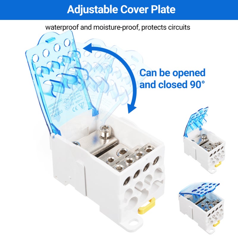 Terminal Distribution Box UKK500A Flame-Retardant Shell DIN Rail Mount - Transparent Cover Screw Terminal Strip Blocks for Distribution Cabinet - Image 4